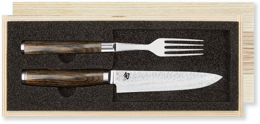 Kai Shun Premier Tim Malzer TDM-0907 Set forchetta/coltello da bistecca confezione bauletto in legno