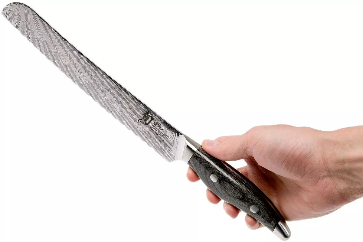 Coltello Damascato 72 strati Kai Shun Nagare pane 23cm NDC-0705