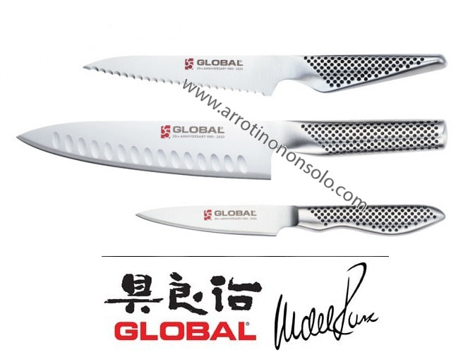 Set coltelli Global anniversario 35 anni ondulato 13,5cm 9/19 cm