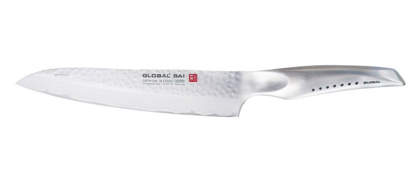 Global SAI-02 cm. 21 coltello da cucina tranciante martellato