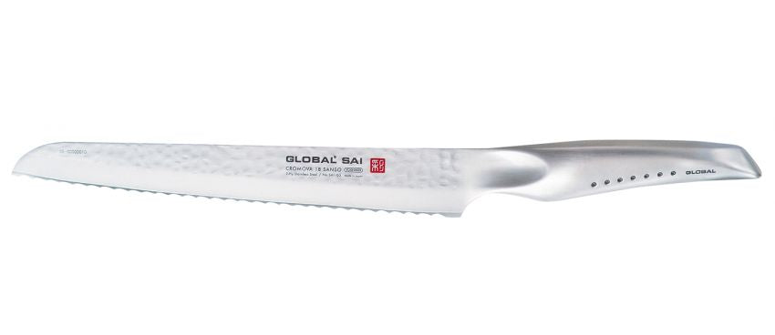 Coltello da cucina per pane martellato Global SAI 23cm. SAI-05