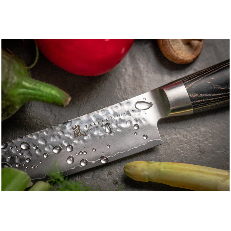 Yaxell Coltello Sushi Sashimi KETU Lama martellata cm 23 totale cm 35