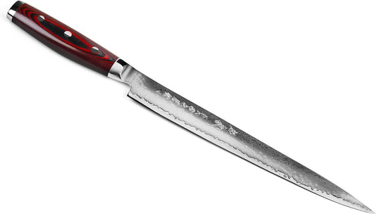 Yaxell coltello per sfilettare sashimi sushi Super Gou in acciaio damasco a 161 strati cm25,5/39,5,5
