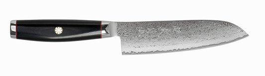 Yaxell Super Gou Ypsilon Santoku damascato strati 193 cm. 16,5 - 37201 con custodia in legno