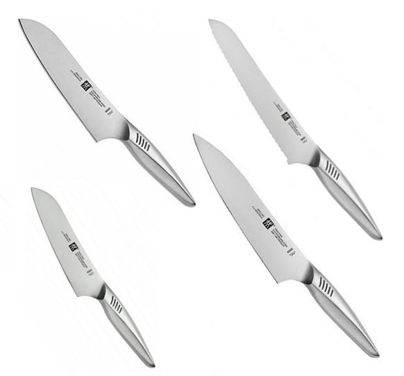 Set di 4 nuovi coltelli Zwilling Twin Fin II corpo unico inox