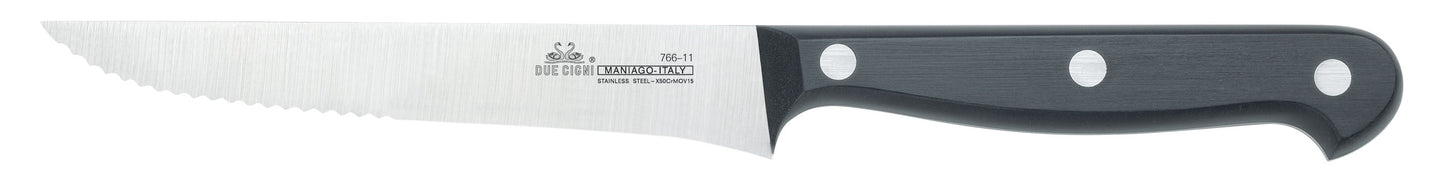 Due Cigni set di 6 coltelli da bistecca lama dentata 2C 766/11D