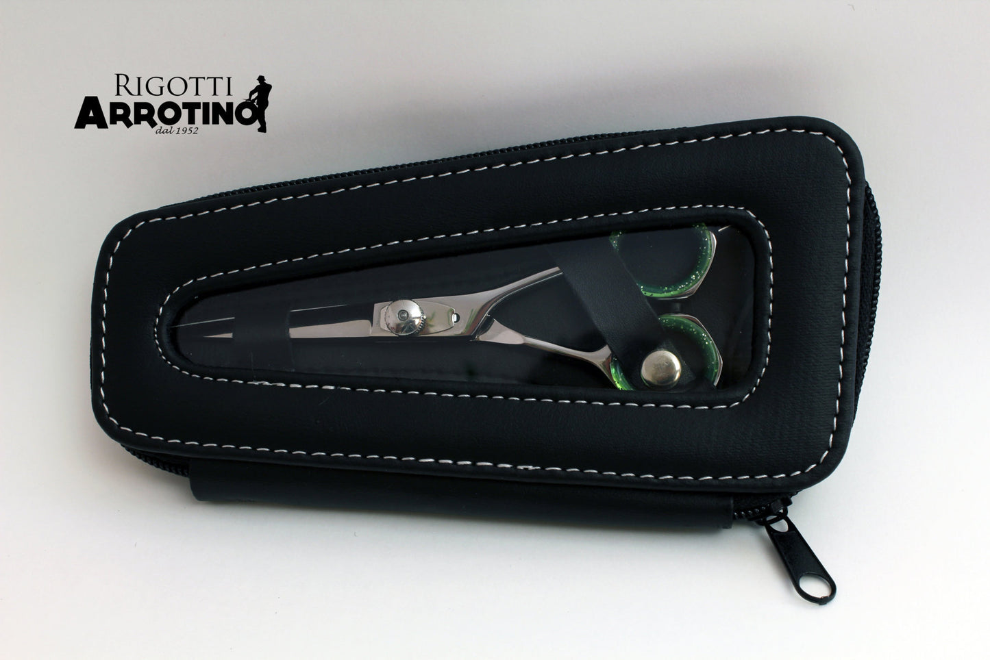 Forbici professionali parrucchiere 5,5 con anelle mobili verde