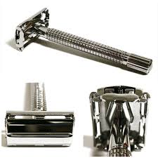 Rasoio di sicurezza cromato con apertura a farfalla R9306F