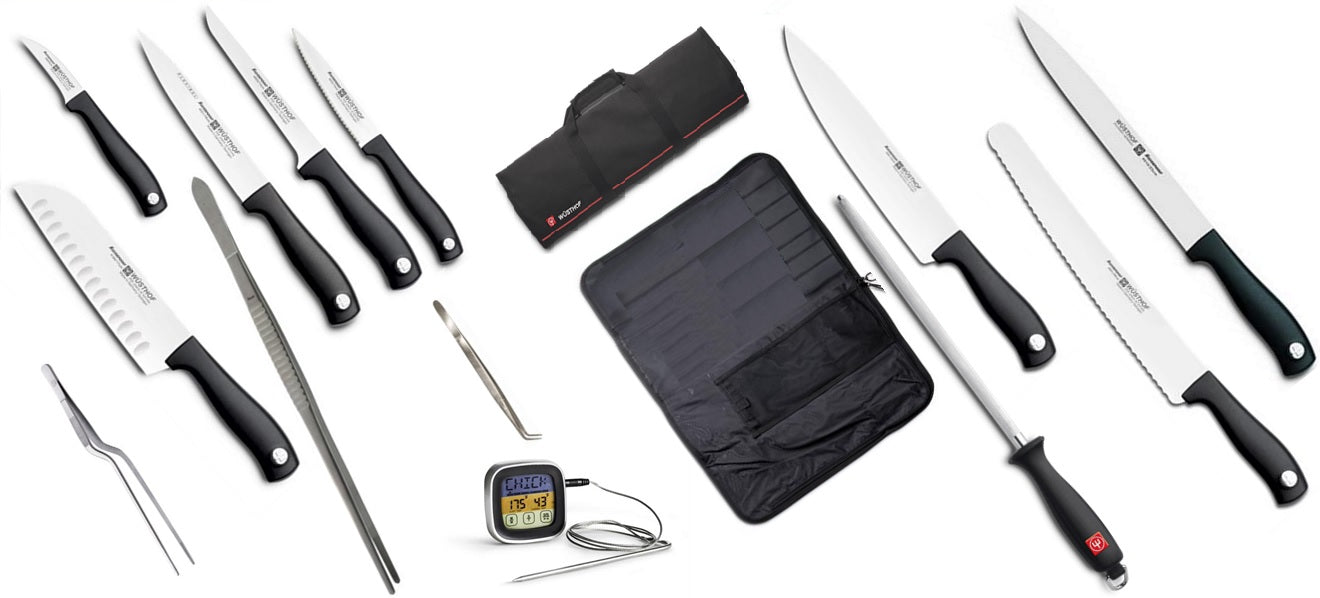 Set di coltelli da cucina Wusthof per cuoco chef con cartella