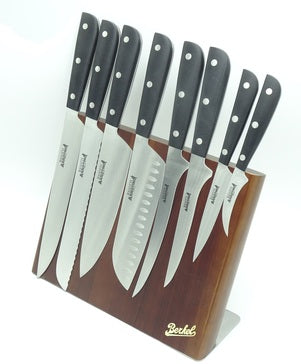 Ceppo magnetico Bambù o Nero opaco + set di otto coltelli Berkel