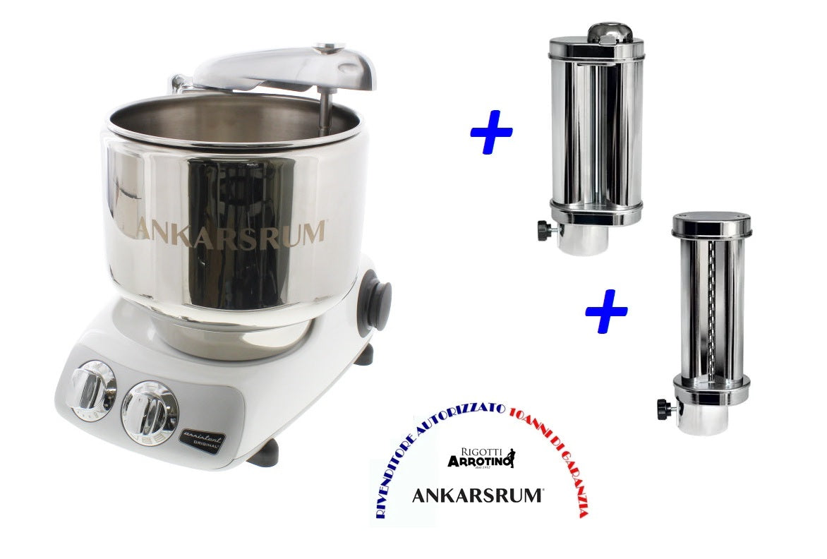 Impastatrice Ankarsrum Assistent Original Bianco opaco + sfogliatrice e tagliasfoglia 6mm AKR6230GW