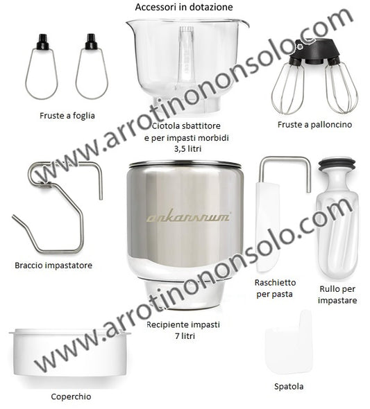 Impastatrice Ankarsrum Assistent Giallo + ricettario e gelatiera