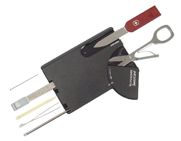 SwissCard Victorinox nera/rossa con sportello 0.71 03