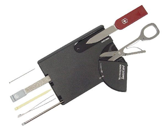 SwissCard Victorinox nera/rossa con sportello 0.71 03