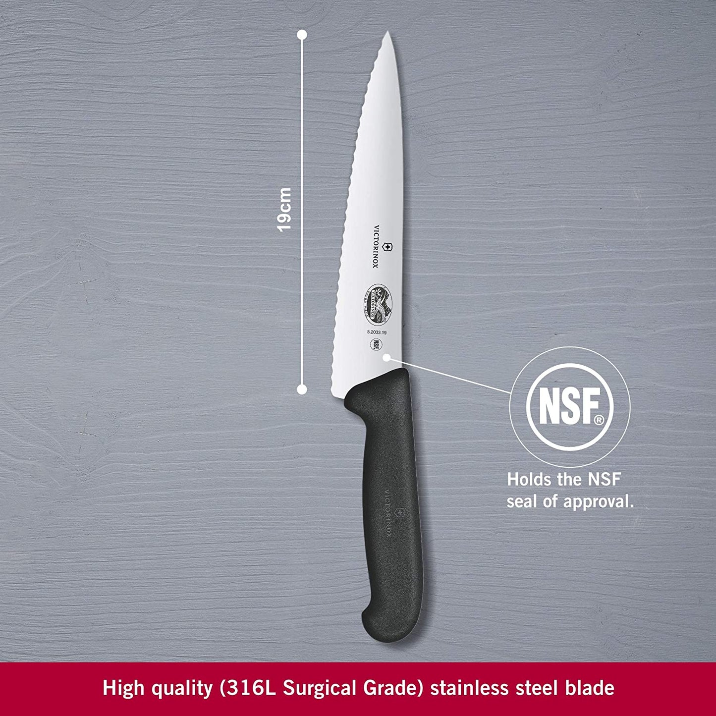 Coltello cucina ondulato cm.19 Victorinox V-5.20 33.19