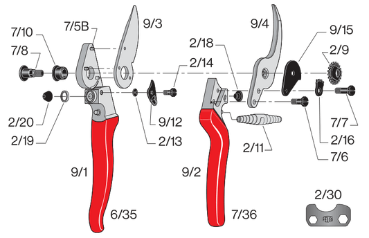 Felco forbice cesoia professionale da potare per mancini F09 alta qualità Svizzera