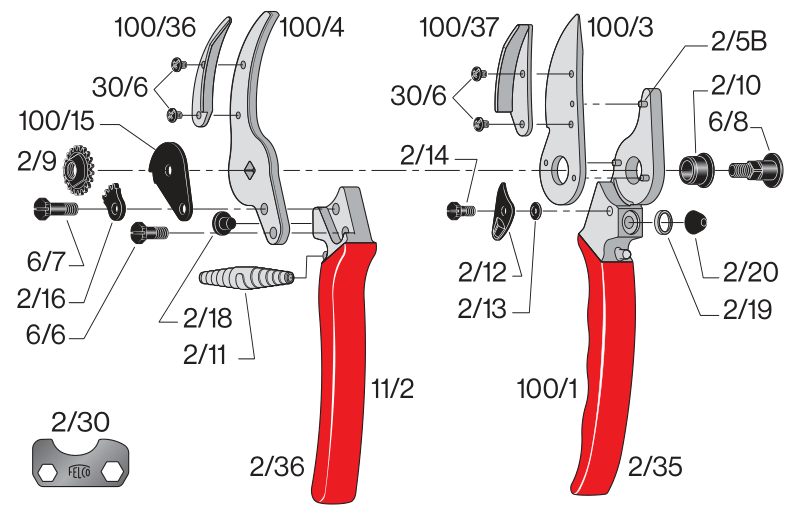 Felco 100 Forbice con Applicazione speciale coglirose e fiori