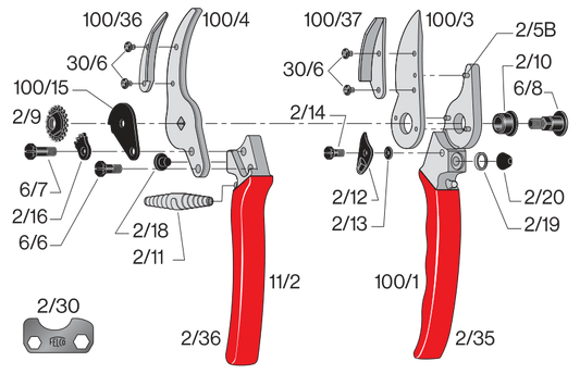 Felco 100 Forbice con Applicazione speciale coglirose e fiori