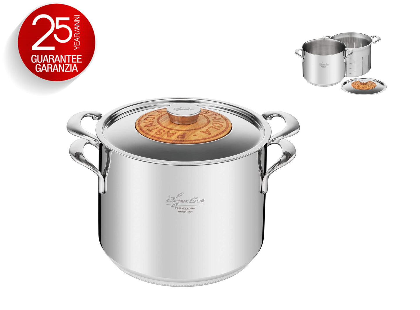 Lagostina La Pastaiola linea Patrimonio Ø24cm litri 7 inox 18/10