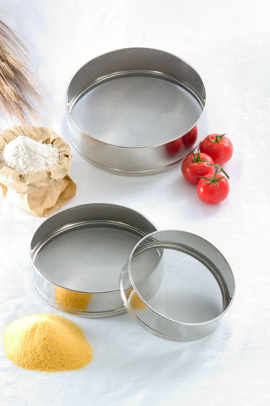 Setaccio Ø25 cm in acciaio inox con maglia fitta 0,48 mm