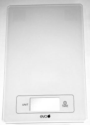Bilancia da cucina elettronica 5kg-1g in vetro bianca EVA 033331
