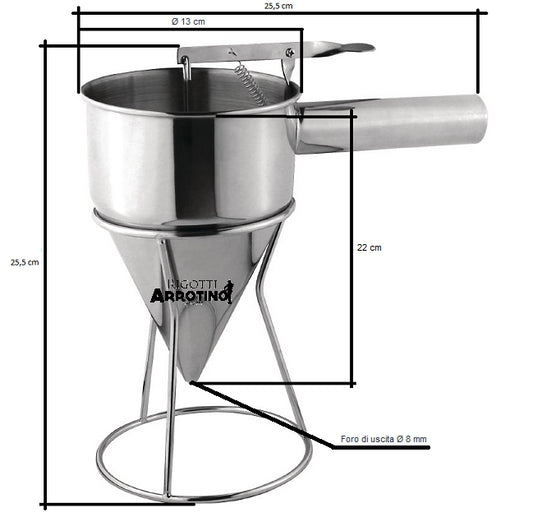 Imbuto dosatore dispenser Eva 1 lt inox foro uscita 8 mm 041141