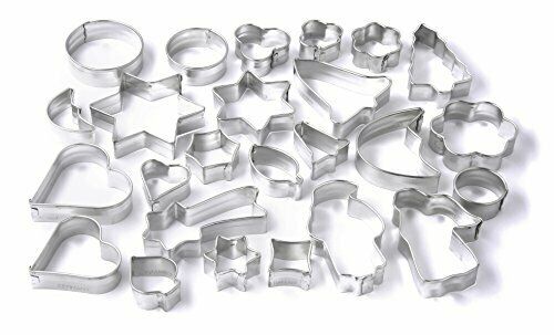 Tagliabiscotti di 25 forme natalizie in lamiera stagnata