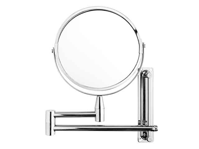 Specchio a parete con braccio estensibile e ingrandimento 2 x