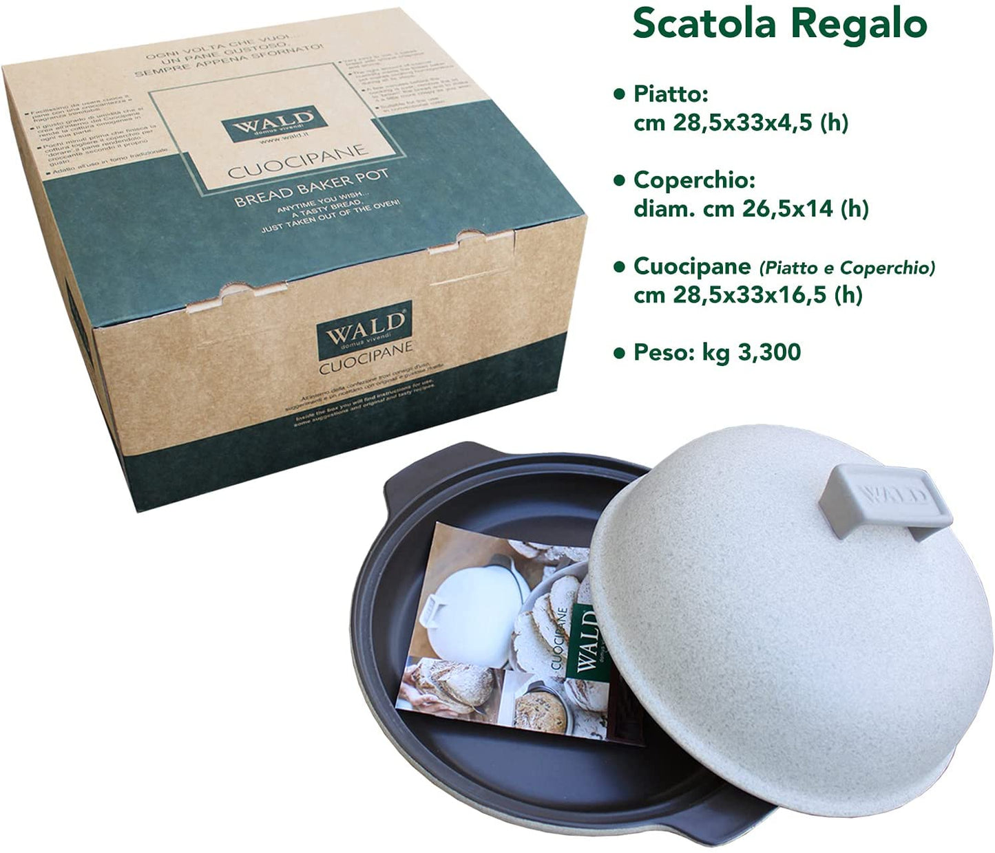 Wald Cuocipane in ceramica Kergrès grigio Ø cm 28.5 x 33 x h16.5