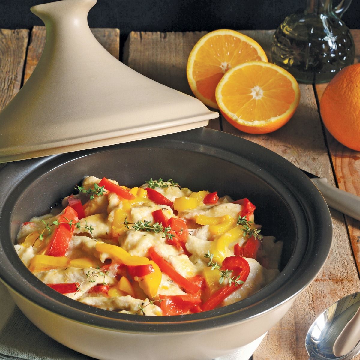 Wald Tajine in ceramica per induzione colore tortora Ø cm 32.5 x 20h 003-IND