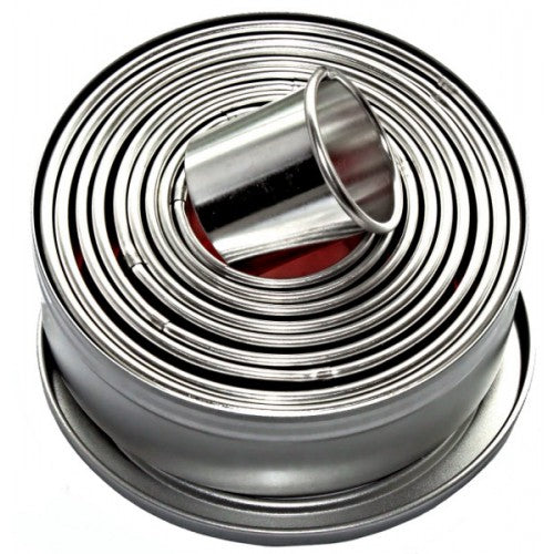 Anelli coppapasta lisci inox Ø da 3 cm a 11 cm altezza 5 cm maxi