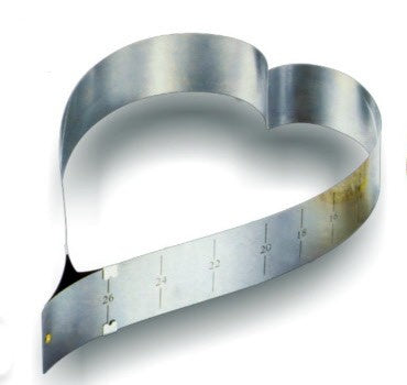 Stampo inox per torta regolaboile a forma di cuore da 12 a 26 cm