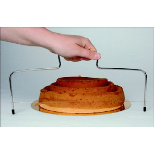 Taglia torte a filo regolabile con due cavi acciaio inox max Ø32