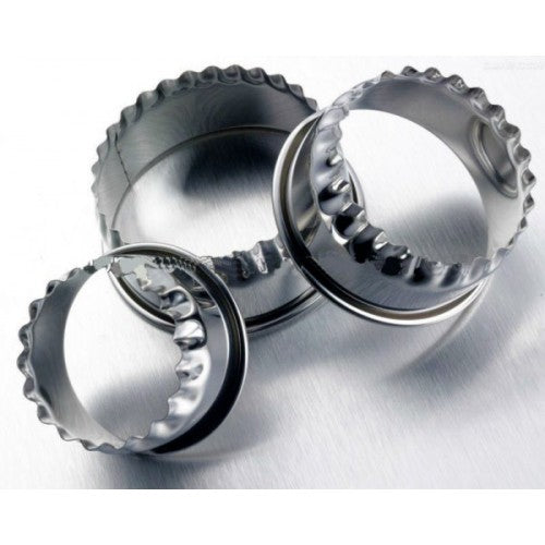 Tagliapasta festonati inox set da Ø 6-7-8 cm x h 3,5 cm
