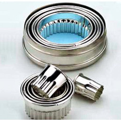 Anelli coppapasta festonati inox Ø da 2 cm a 9,5 cm altezza 4 cm