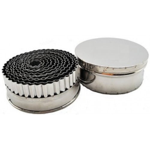 Anelli coppapasta festonati inox Ø da 2 cm a 9,5 cm altezza 4 cm