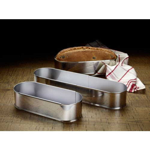 Stampo ovale regolabile cm.27-40 H8,5 acciaio inox x pane, dolci