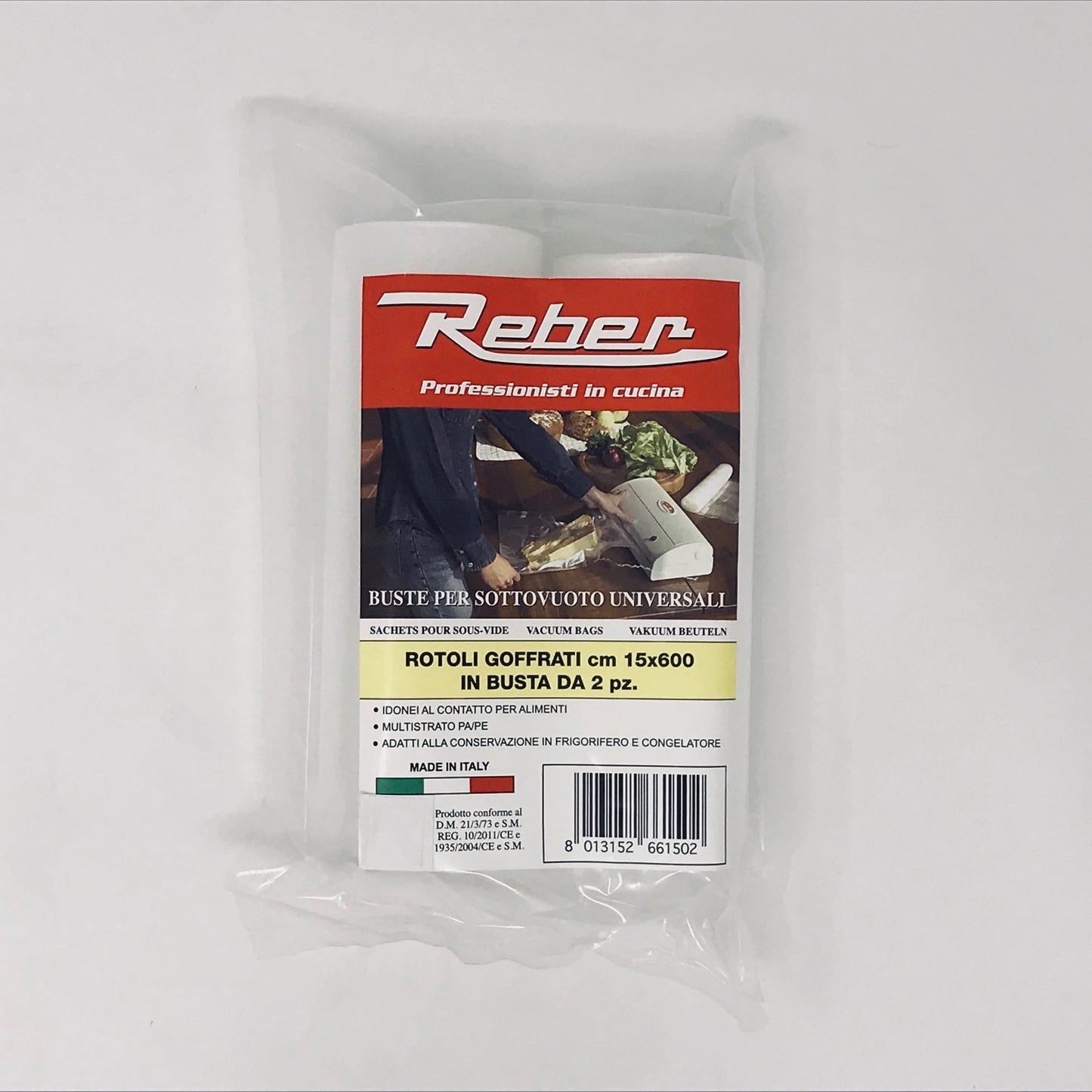 Reber Sacchetti Goffrati 6615A sottovuoto 15x600cm 105 micron