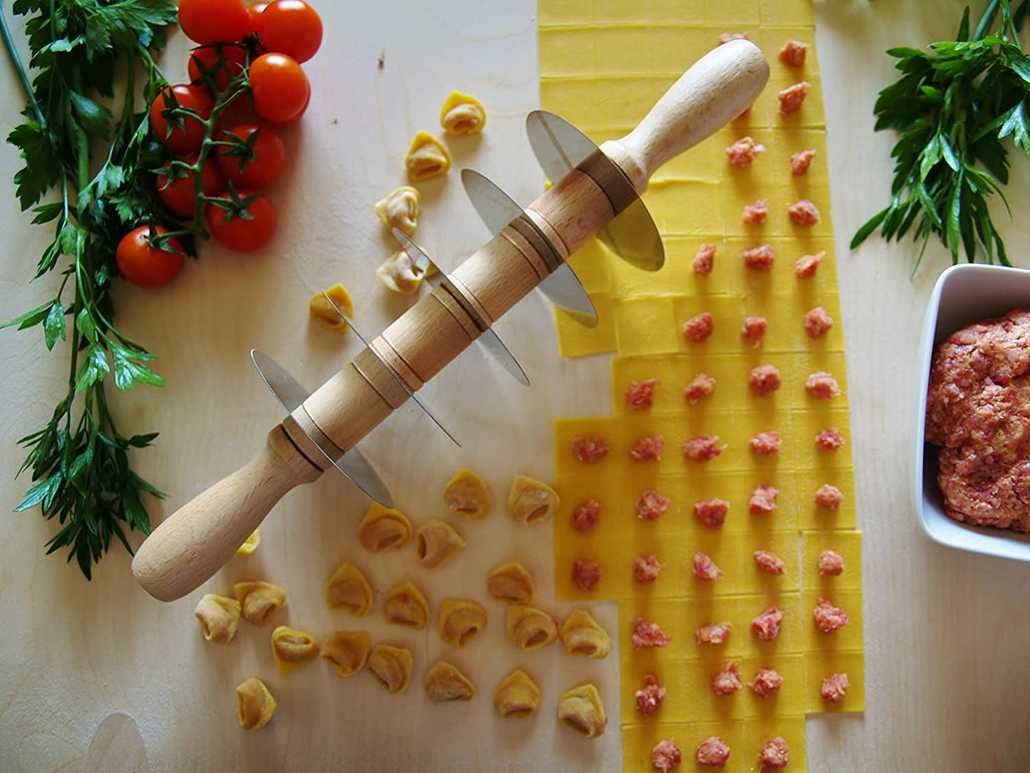 Mattarello taglia pasta 5 lame regolabili in acciaio inox lisce 001