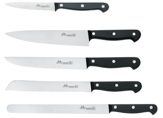 Due Cigni Ceppo in Noce con 5 Coltelli tranciati A.2C 307