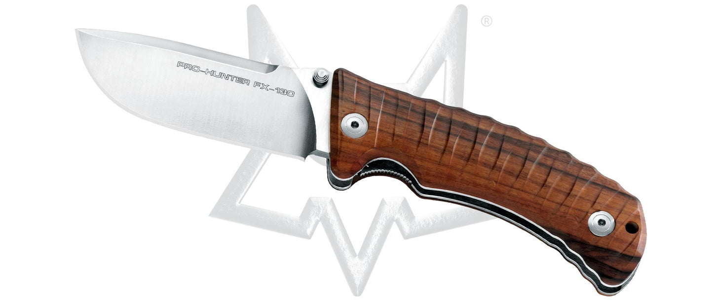 Coltello Fox serramanico da caccia impugnatura legno FX-130 DW