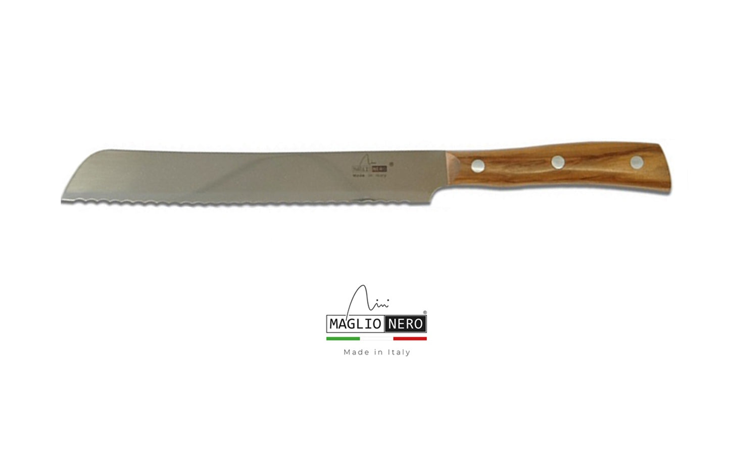 Maglio Nero coltello da pane 21 cm Iside manico ulivo UV1921