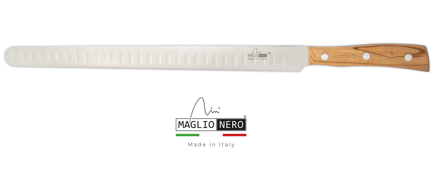 Maglio Nero coltello da salmone 30 cm Iside manico ulivo UV5730