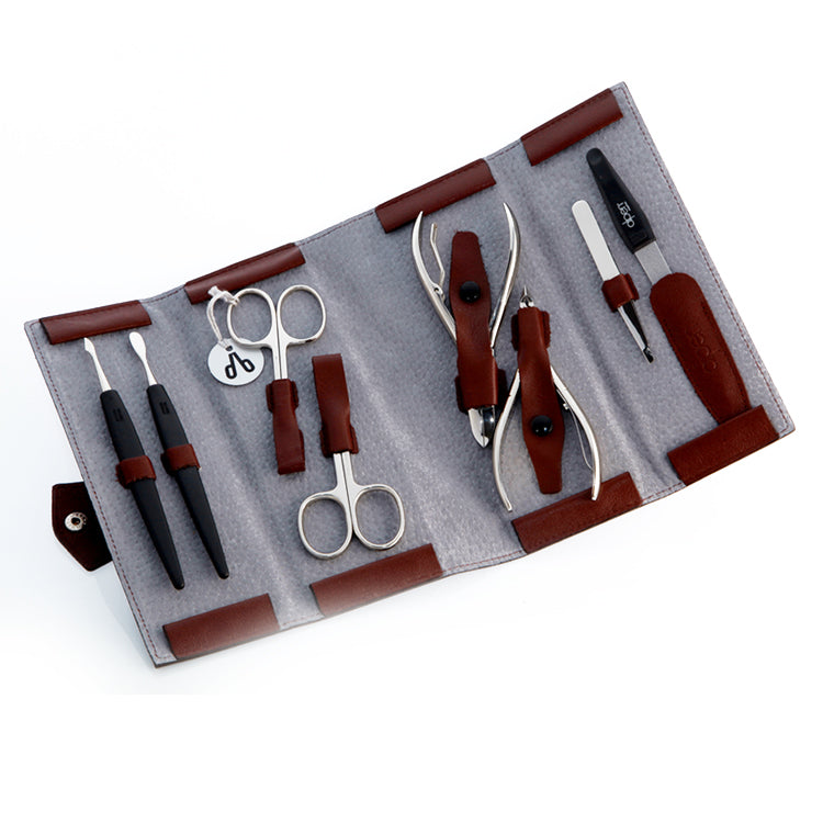 Alpen astuccio avvolgibile in pelle bordeaux Manicure 8pz 6839