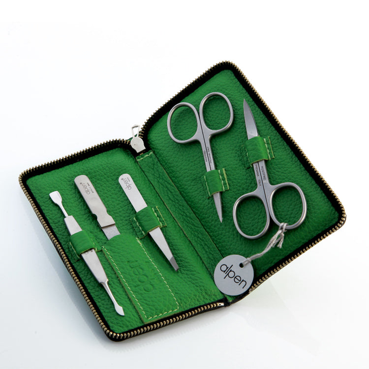 Alpen Set Manicure 5 pezzi inox astuccio pelle tabacco AP6842R