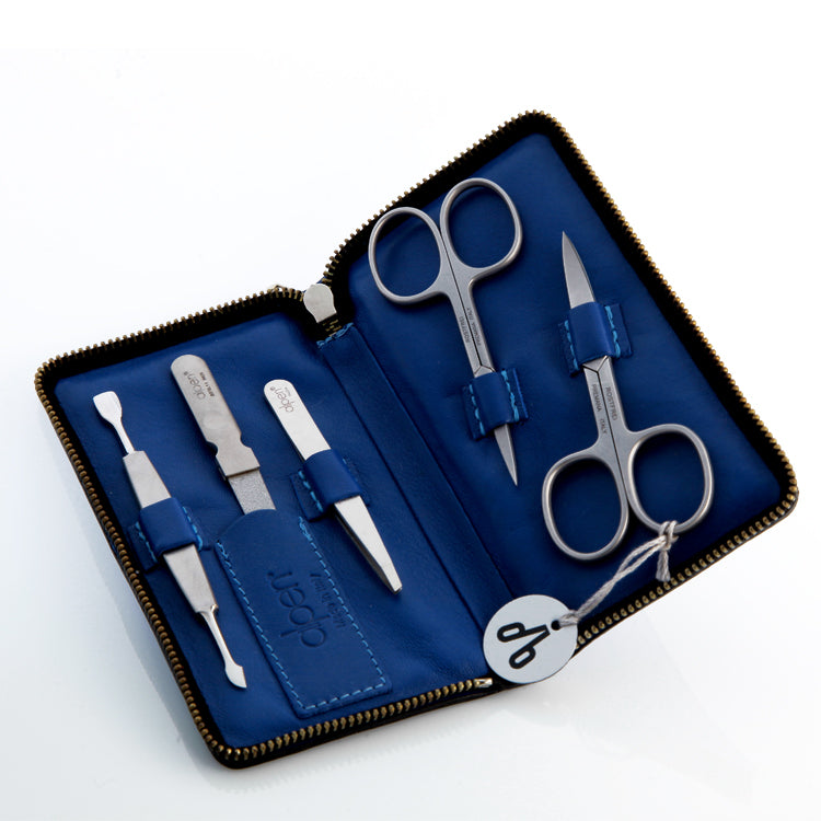 Alpen Set Manicure 5 pezzi inox astuccio pelle blu AP6842R
