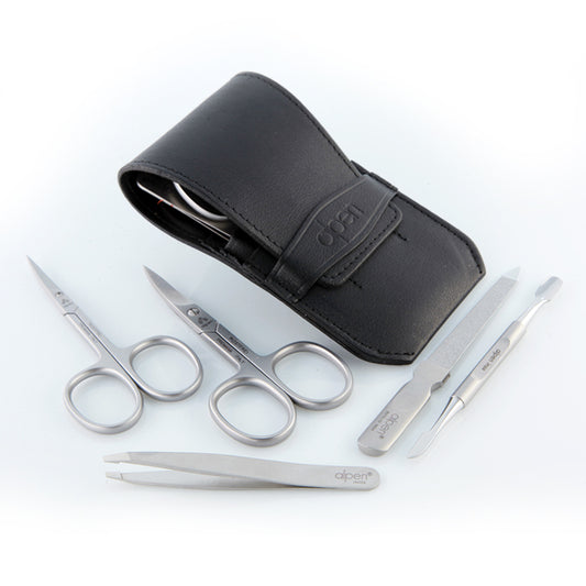 Alpen Set Manicure 5 pezzi inox astuccio in pelle AP6872R