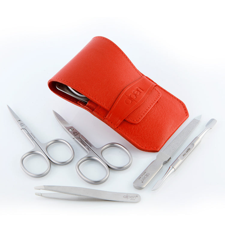 Alpen Set Manicure 5 pezzi inox astuccio in pelle AP6872R