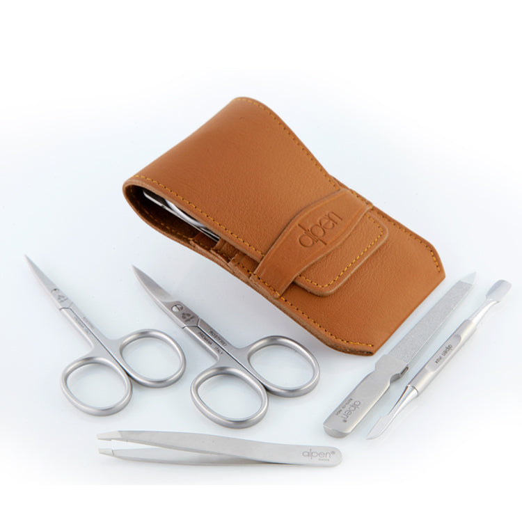 Alpen Set Manicure 5 pezzi inox astuccio in pelle AP6872R