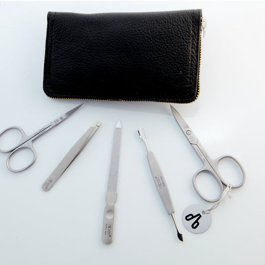 Alpen Set Manicure 5 pezzi inox astuccio pelle nero AP6842R